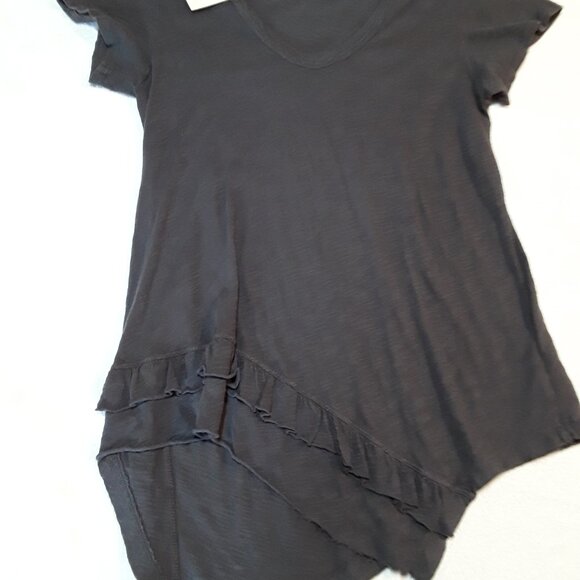 Tunic top by Left of Center - beautiful NWT dark grey cotton top - Picture 8 of 10